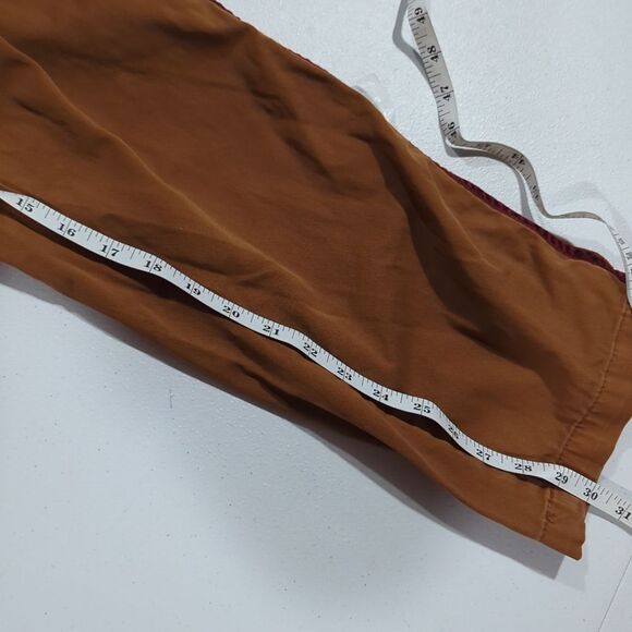 Anthropologie Khaki Chino w/ Burgundy Velvet Trim size 31 - Picture 10 of 10